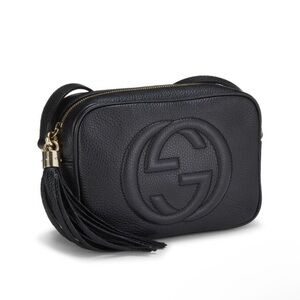 Gucci Black Soho Disco Crossbody Bag with Tassel